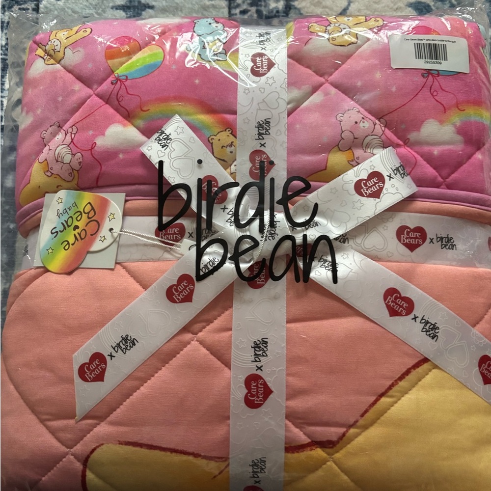Care Bears Pink and Yellow Baby Quilt